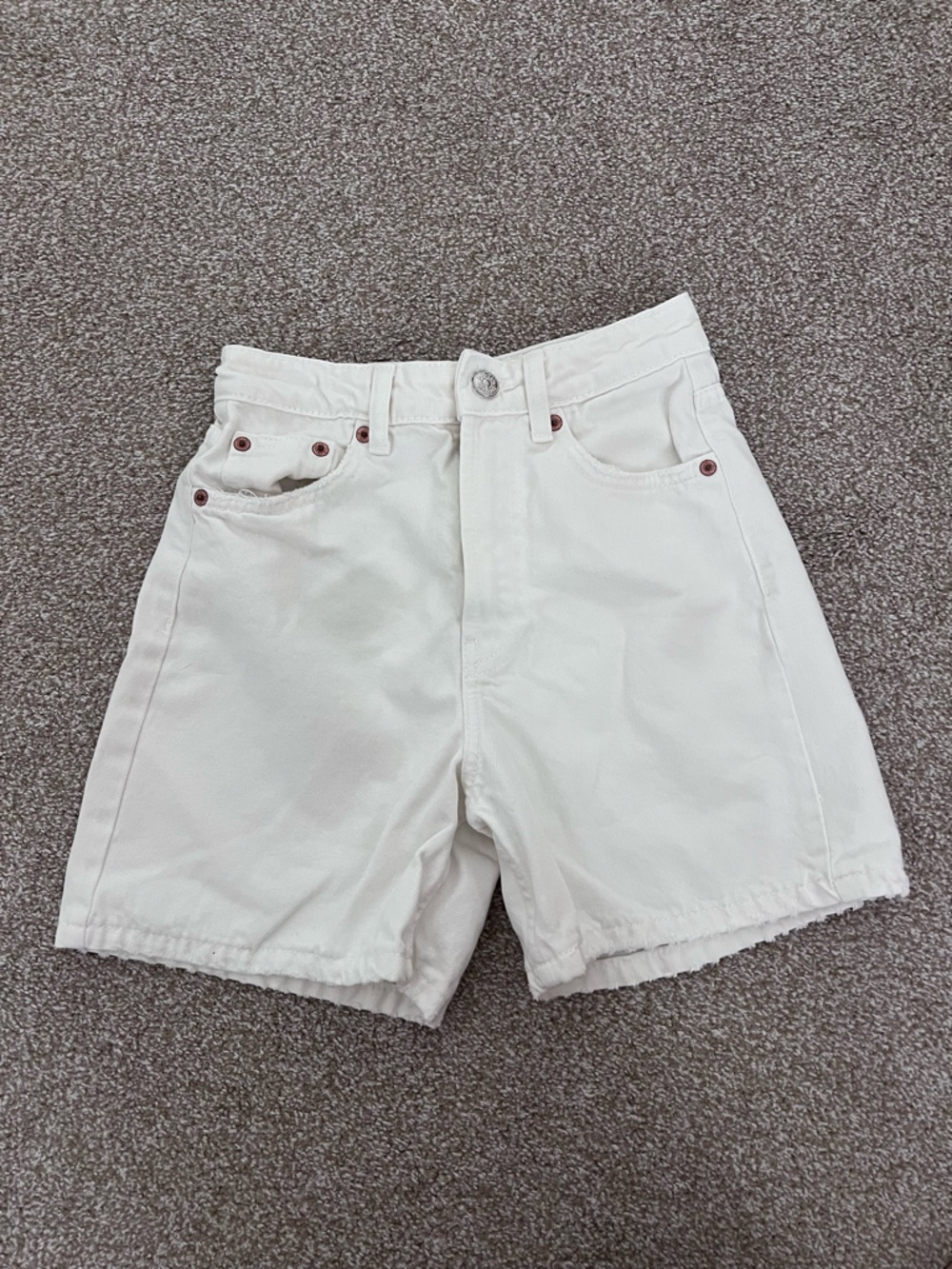 Zara White Denim Shorts